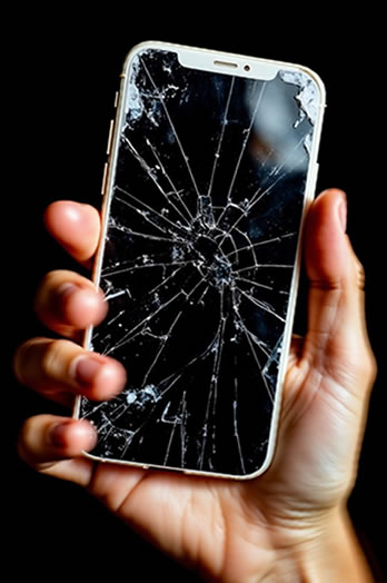 Cellulare con lo schermo rotto